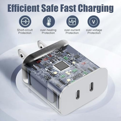 Fast Charger for iPhone 17,2Pack iPhone Charger Block with 10FT USB C Cable - size: 10FT