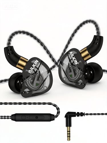 AILKIN 3.5mm Wired Earbuds with Microphone, Noise Isolating HiFi Earphones