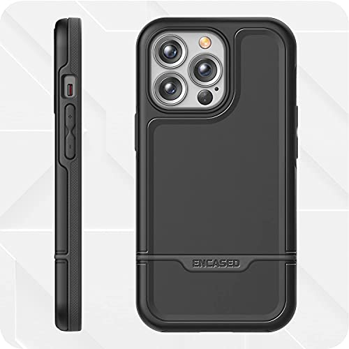 Encased Rebel Designed for iPhone 13 PRO Belt Clip Case (2021) Protective Shockproof Case with Holster (Black) - color: Black, size: iPhone 13 Pro