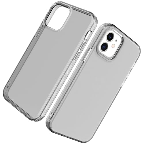 Phone Case for iPhone 12 Clear, [Crystal Clear][Non-Yellowing] Slim Shockproof Reinforced Drop Protective Flexible TPU Back Cover Phone Case for iPhone 12 Protective Case(Black) - color: Black