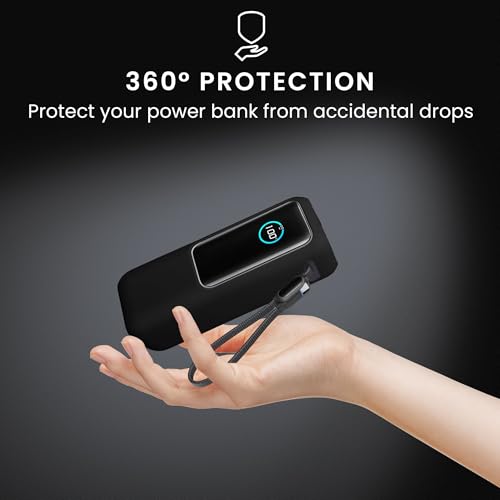 kwmobile Case Compatible with Anker Power Bank 25000mAh (A1695H11) - Portable Powerbank Cover - External Battery Charger Bag, Shockproof - Black - color: black
