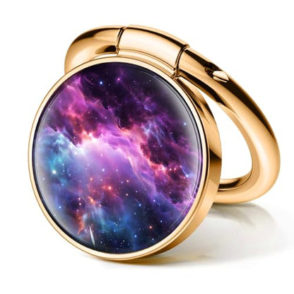 Cell Phone Ring Holder, Cute Phone Ring Grip Stand, 360°Rotation Funny Metal Kickstand Finger Grip Purple Luxury Universe - color: Purple Luxury Universe
