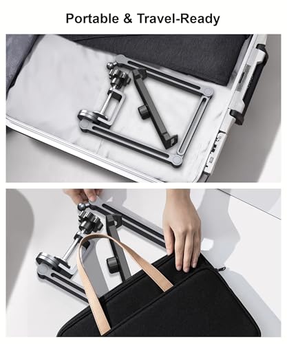 YICOSUN Tablet Stand for Desk - Heavy Duty Aluminum iPad Arm Mount with Super Grip Clamp, 360° Rotating Foldable Holder for 4.7-13" iPad, Kindle, Phone - Reading, Drawing, Video Call - Gray - color: Gray