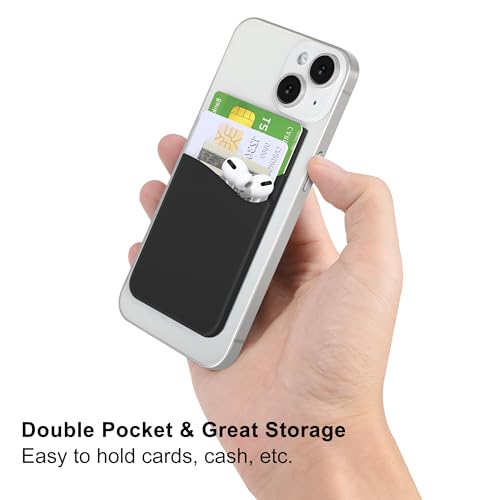 Senose Cell Phone Wallet, Silicone Sticky Credit Card Holder for Phone Case - color: Blue+Sierra+Navy+Light Blue+Black