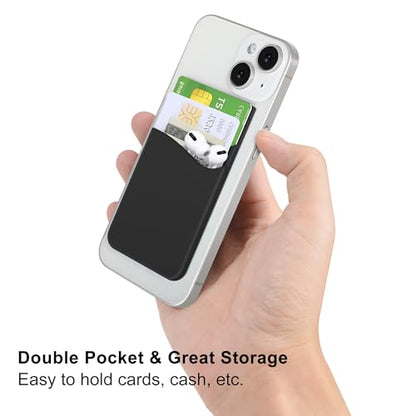 Senose Cell Phone Wallet, Silicone Sticky Credit Card Holder for Phone Case - color: Blue+Sierra+Navy+Light Blue+Black