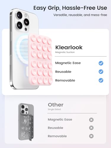 Klearlook Magnetic Suction Phone Mount for MagSafe Case, Light Pink - color: Light Pink
