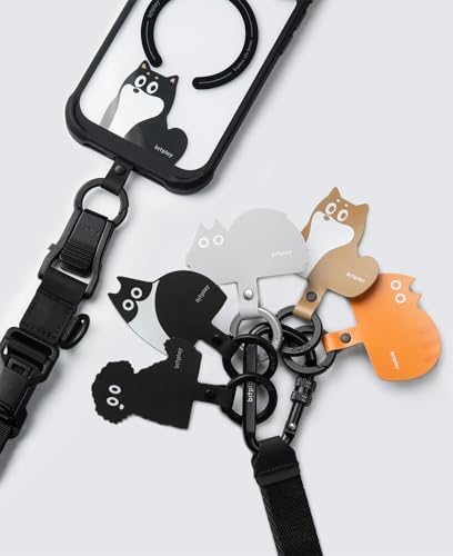 bitplay Stylish Phone Tab, Phone Strap Replacement Part for Cell Phone, Safety Lanyard Patch - color: Black Poodle