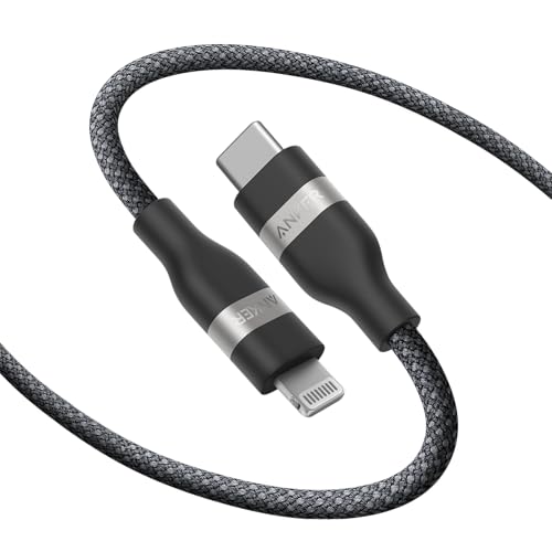 Anker USB C to Lightning Cable, Upcycled-Braided Cord (6 ft) - size: 6ft