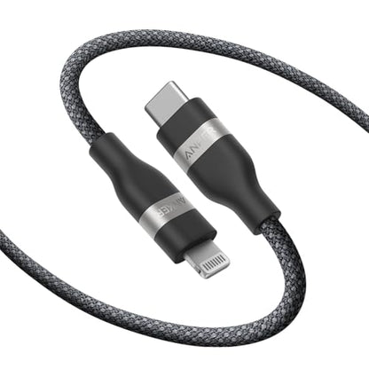 Anker USB C to Lightning Cable, Upcycled-Braided Cord (6 ft) - size: 6ft