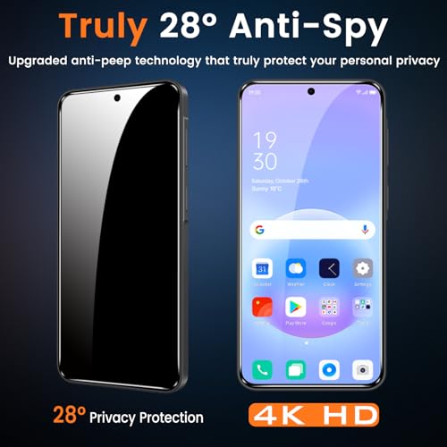 3+3 Pack for Samsung Galaxy A57 5G Privacy Screen Protector with Camera Lens Protector, Anti-Spy Tempered Glass Film, 9H Hardness, Anti-Scratch, Touch Sensitive - size: Galaxy A57