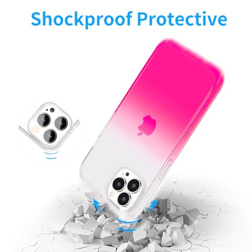 JJGoo Compatible with iPhone 15 Pro Case Clear, Soft Clear Fiexible TPU Phone Cases, Shockproof Transparent Bumper Cover Slim Thin Phone Case, Gradient Pink - color: Gradient Pink