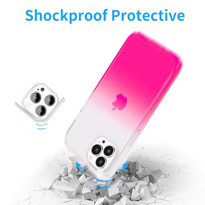 JJGoo Compatible with iPhone 15 Pro Case Clear, Soft Clear Fiexible TPU Phone Cases, Shockproof Transparent Bumper Cover Slim Thin Phone Case, Gradient Pink - color: Gradient Pink