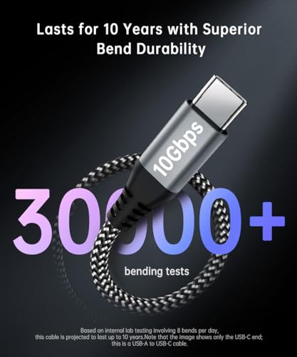 LDLrui USB A to USB C 3.1 Gen 2 Data Cable, 3ft, 1-Pack, Black-White - color: Black-and-White, size: 3FT