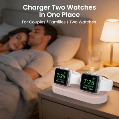 Delidigi for Dual Apple Watch Charger Stand, Charging Cable Not Included - color: Pink, Charger Not Included!