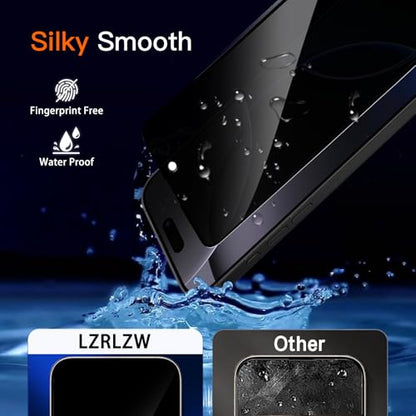 2 Pack for iPhone 15 Privacy Screen Protector,Anti Spy Tempered Glass, Anti-Scratch,Case Friendly 【Easy install】