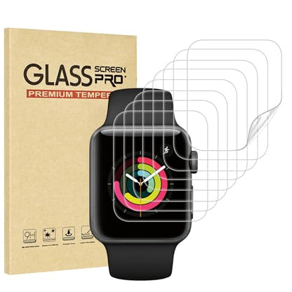 [8 Pack] Screen Protector for Apple Watch Series 38mm 3/2/1 Anti-Scratch,iWatch Self-Healing Soft TPU,Bubble-Free,HD Clear Soft Watch Film,Touch Sensitive,Ultra-thin for iWatch Accessories - size: 38mm Series 3/2/1