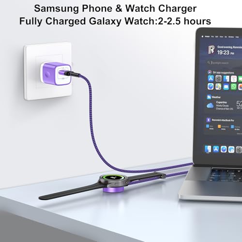 for Samsung Watch Charger Magnetic Fast Charging Cable for Galaxy Watch 8 - color: Purple