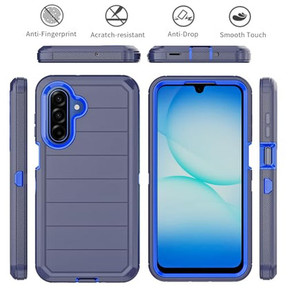 for Samsung Galaxy A17 Case with Belt Clip Holster & Kickstand, Heavy Duty 3-Layer Military Grade Rugged Full Body Protection Cover Case for Galaxy A17 5G (Navy Blue/Blue) - color: Navy Blue/Blue