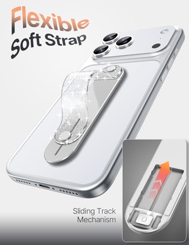 GripMate Phone Grip Holder, Finger Strap Stand, Metal Aluminum Alloy Kickstand with Soft TPU Loop - Universal Ultra Slim Comfortable Hand Grip for iPhone Samsung and Most Smartphones, (Silver 2 Pack) - color: Silver 2pcs