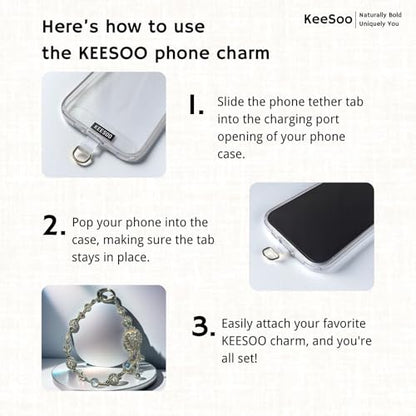 White Royal Crystal Crown Original Design Phone Charm with 2 Tether Tabs – Stylish, Durable, and Hands-Free Phone Chain – Compatible with iPhone, Samsung, Pixel & More - color: 08 White Royal Crystal Crown
