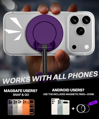 GolbinBox All Metal Dual Magnetic Gym Phone Holder for MagSafe, Purple - color: Purple