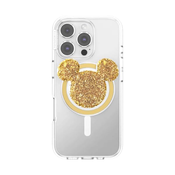 PopSockets Phone Grip for MagSafe, Magnetic Holder- Earridescent Ears - color: Earridescent Mickey Gold, style: MagSafe