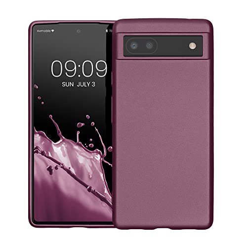 kwmobile Case Compatible with Google Pixel 6a Case - Soft Slim Metallic TPU Silicone Cover - Metallic Lavender - color: Metallic Lavender