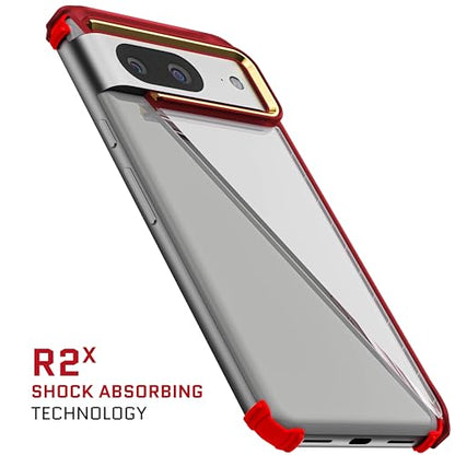 Ghostek Covert Clear Google Pixel 8 Case - Transparent Silicone Shockproof Cover, Compatible with Wireless Charging (6.2 Inch, Red) - color: Red [Limited Edition], size: Pixel 8