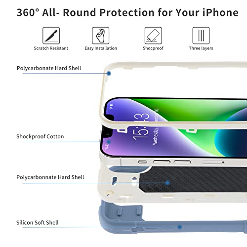 MARKILL Compatible with iPhone 14 Plus Case 6.7 Inch with 360 Degree Rotate Ring Stand, Military Grade Drop Protection Full Body Rugged Heavy Duty Protective Cover for iPhone 14 Plus Blue - color: Blue, size: iPhone 14 Plus 6.7"