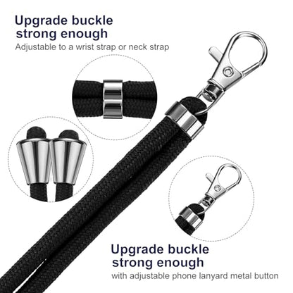 Weewooday 4 Pcs Phone Lanyard Crossbody Phone Strap, Black - color: Black