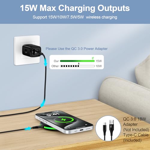 Samsung S26 Wireless Charger Fast Charging Pad for Samsung Galaxy S25 Ultra/S24/S23/S22/S21/S20/iPhone 17 Pro Max/2Pack 15W Wireless Phone Fast Charger Station for Motorola Edge 2024/Razr/G Power 2025