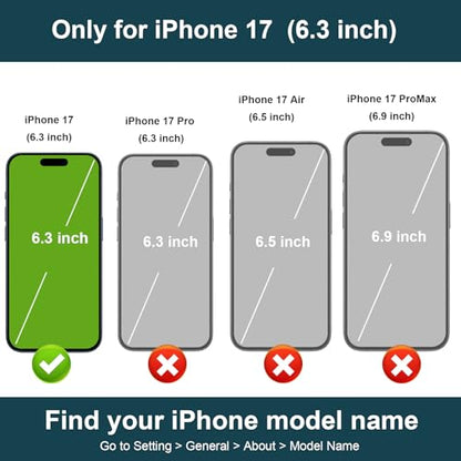 Folosu for iPhone 17 Case Wallet with Card Holder, Finger Ring Cover White - color: White