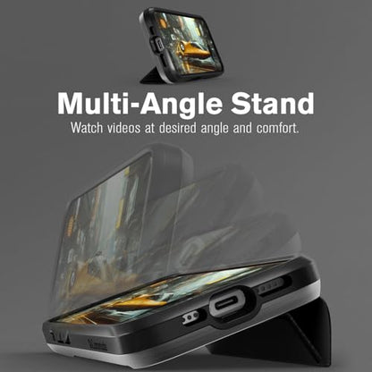 VENA vCommute for iPhone 17 Pro Wallet Case, Black | Military-Grade Drop Protection, Premium Leather Magnetic Flap Cover, Hidden Card Holder, RFID Blocking, Multi-Angle Kickstand - color: Classic - Black, size: iPhone 17 Pro