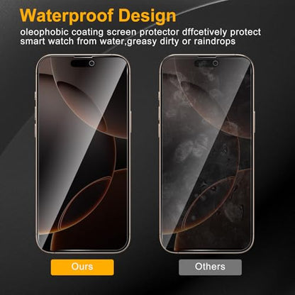 3 Pack Privacy Screen Protector for iPhone 16 Pro Max With 3 Pack Camera Lens Protector, Anti Spy Tempered Glass Film, 9H Hardness, Black Protector, Anti-Scratch, Bubble Free - size: iPhone 16 Pro Max FK33