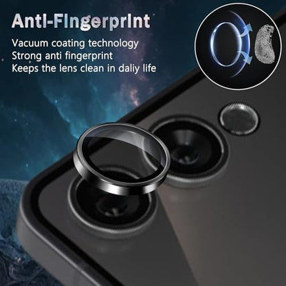 1 Pack Camera Lens Frame for Samsung Galaxy Z Flip 7, 9H Glass Screen Protector Anti-Scratch, Tempered Glass Metal Individual Camera Cover Accessories for Samsung Galaxy Z Flip 7,Black - size: for Galaxy Z Flip 7