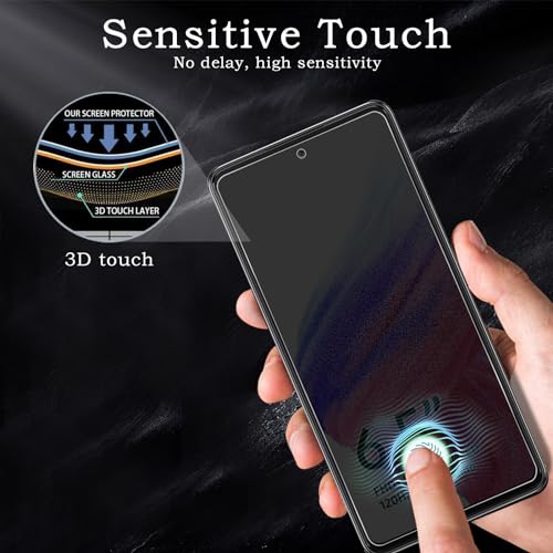 Privacy Screen Protector for Samsung Galaxy A51/A52/A53 5G, Shatterproof Tempered Glass Accessories, Anti Spy Tempered Glass Film, Case Friendly Ultra Resistant 9H Hardness Anti-Glare HD Black -3 Pack