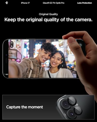 Spigen Camera Lens Protector for iPhone 17/16 Plus/16 - Black - color: Black