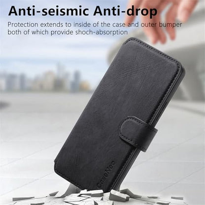 2 in 1 Wallet Case for Samsung Galaxy S25 FE CMG Black | PU Leather Magnetic Flip Folio Case with RFID Blocking Card Holder, Credit Card Slots Kickstand, Shockproof Protective Cover - color: Black, size: Samsung Galaxy S25 FE