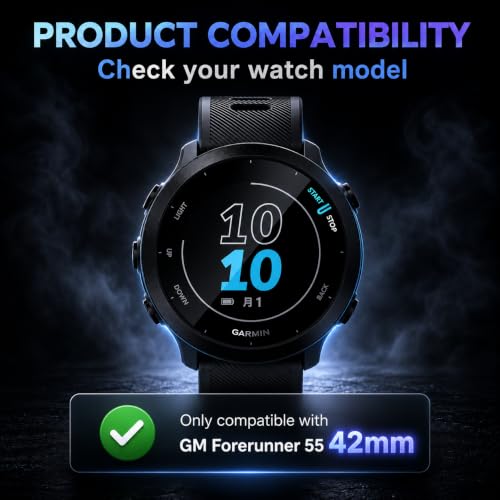 6-Pack HD Tempered Glass Screen Protector for Garmin Forerunner 55 - size: For Garmin Forerunner 55 1.65 Inch