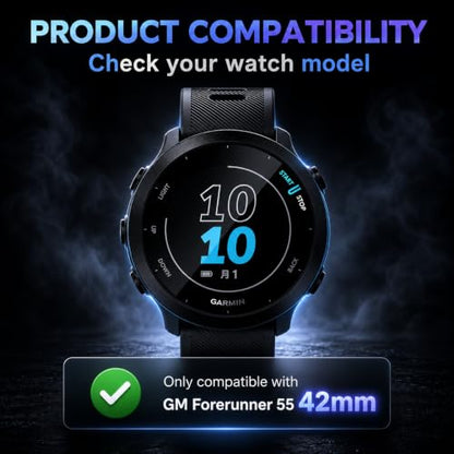 6-Pack HD Tempered Glass Screen Protector for Garmin Forerunner 55 - size: For Garmin Forerunner 55 1.65 Inch