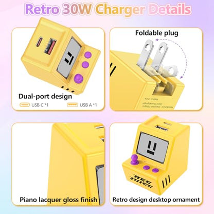 USB C Wall Charger Dual USB A Charger Block Set with Foldable Plug 3Pack - color: 3 Pack