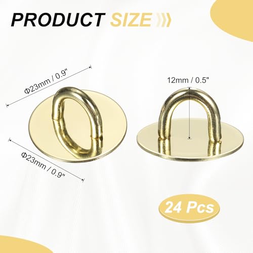 PATIKIL Metal Phone Charm Hook 0.9", 24Pcs Adhesive Circle Shaped Phone Finger Grip Hook Smartphones Keychain Ring Charm Loop for DIY Tablet Case Accessories, Gold - color: Gold