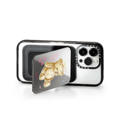 CASETiFY Snappy Card Holder Stand Compatible with Magsafe - Angel Teddy Bear - Silver Mirror - color: Angel Teddy Bear - Silver Mirror