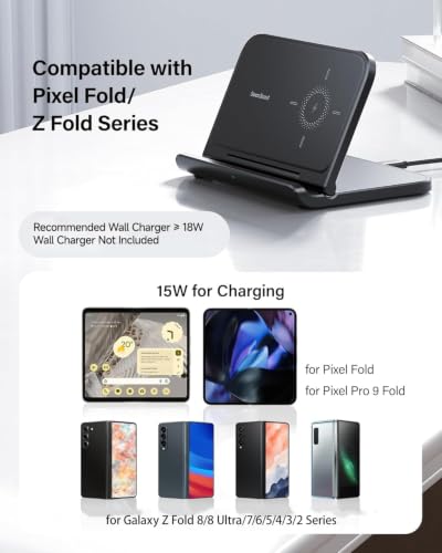 Wireless Charger for Samsung Z Fold 8/8 Ultra/7/6/5/4/3/Pixel 10 Pro Fold