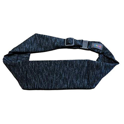 BANDI Running Belt for Women & Men – USA Made No-Bounce Adjustable Waist Pack & Secure Fanny Pack – Fits All Phones, Gels & Essentials – Zipper-Free, Medical Device Friendly - color: Strata Black/Gray