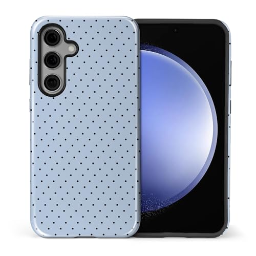 for Samsung Galaxy S23 FE Case,Dual-Layer Hard Shell + Silicone Phone Cover,Full Body Protection Shockproof Case for Samsung Galaxy S23 FE-Cute Polka Dot Blue - color: Cute Polka Dot Blue, size: Samsung Galaxy S23 FE