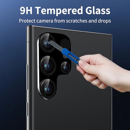 3 Pack Camera Lens Protector for Samsung Galaxy S25 Ultra, Tempered Glass Camera Protector Lens Cover, Ultra HD, 9H Hardness, Anti-Scratch, Case Friendly, Easy to Install [No Affect on Night Shots] - size: for Samsung Galaxy S25 Ultra