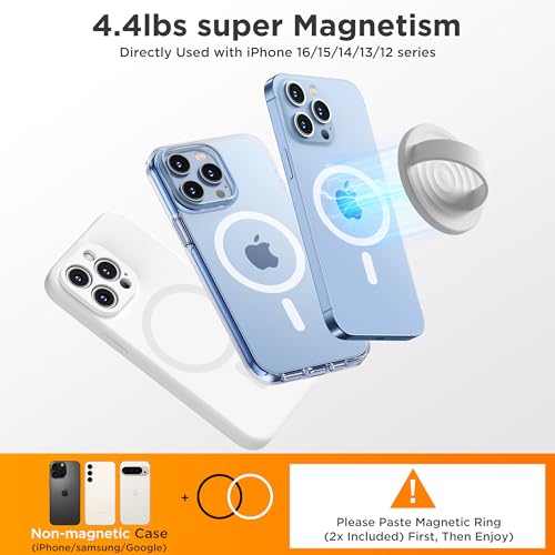 Upgraded Magnetic Phone Grip, Liquid Silicone Soft and Portable, Removable Finger Loop Ring Grip Holder for iPhone, Strong Magnetic Attraction, Compatible with MagSafe Phone Case, White - color: White