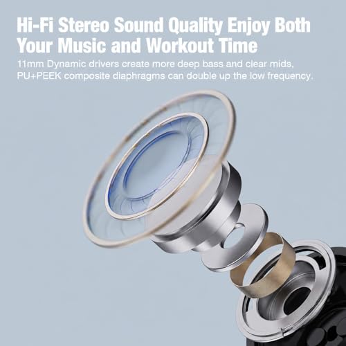 Boean Bluetooth Headphones, Wireless Headphones with AI Music Generation - color: Black