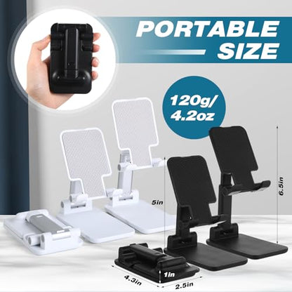 Wonderjune 12 Pcs Cell Phone Stand Adjustable Holder for Desk, White,Black
